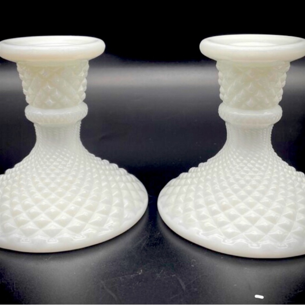 Milk glass Westmoreland pair